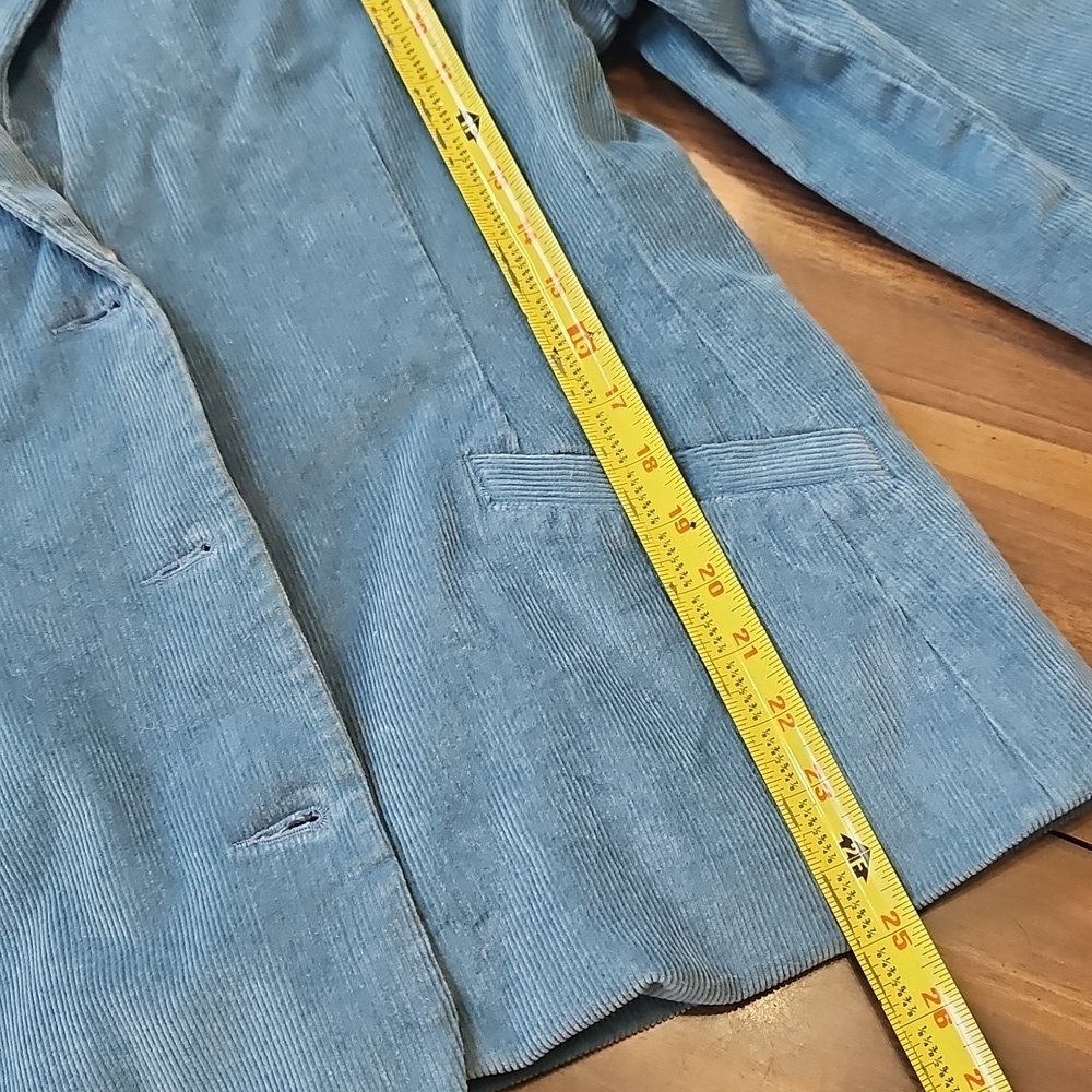 LL Bean Blue Corduroy Blazer with Notched Lapels - Picture 11 of 14